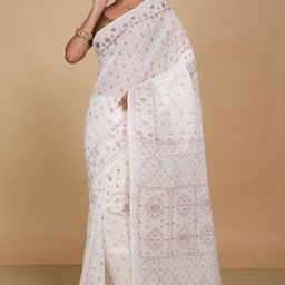 BENGAL HANDLOOM Ethnic Motifs Pure Cotton Taant Saree-image-61