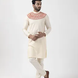 DEVOILER Ethnic Motifs Printed Mandarin Collar Straight Kurta-27