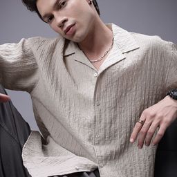 SOKO STREET Self Design Textured Relaxed Fit Shirt-image-80