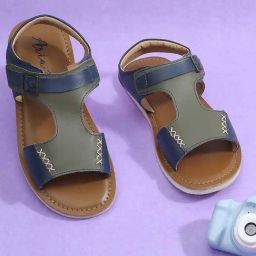 Aria Nica Kids Steve Olive & Blue Casual Sandals-image-64