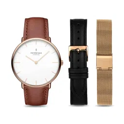 Nordgreen NR32RGXXLEBRLEBLMERO Native-Bundle Unisex Analog Watch with Strap Set Combo image 1