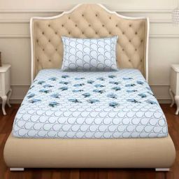 Spaces Ice Water Cotton  Single Size Bedsheet With Pillow Cover-image-11