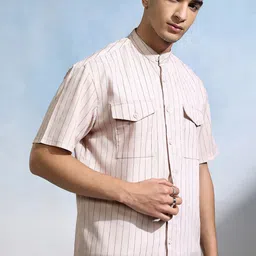 HIGHLANDER Men Opaque Striped Casual Shirt-image-30
