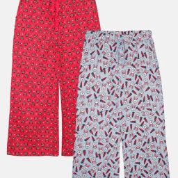 Kiddopanti Kids Red & Blue Printed Pyjamas (Pack Of 2)-image-10