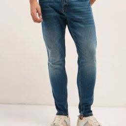 The Bear House Blue Cotton Skinny Fit Solid Jeans-picture-20