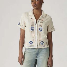 Levi'S Beige Linen Regular Fit Embroidered Shirt-picture-19