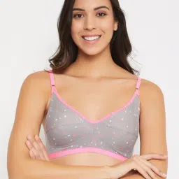 Clovia Grey & Pink Non Wired Non Padded Full Coverage Bra-picture-23