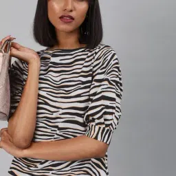 Sera White & Black Printed Top-picture-0
