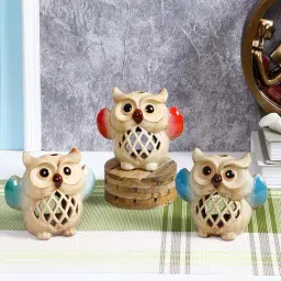 Tayhaa Multicolor Ceramic Candle Holder - Set of 3-image-92
