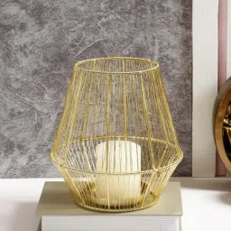 Aapno Rajasthan Golden Iron Candle Holder - Set of 1-image-91