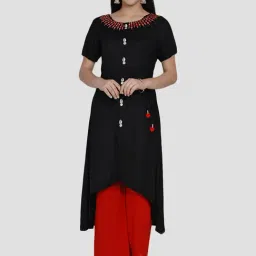 Women Republic Black Embroidered A Line Kurta-picture-19