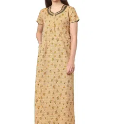 Sweet Dreams Yellow Printed Nighty-picture-45