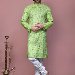 RANAK Men Regular Pure Cotton Kurta with Pyjamas-picture-36