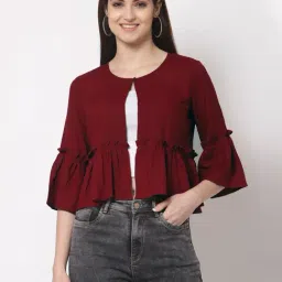 Style Quotient Maroon Crop Shrug-47
