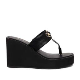 Aldo Women's Black T-Strap Wedges-image-28