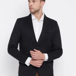 Crimsoune Club Black Slim Fit Self Pattern Blazer-picture-34