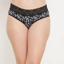 Clovia Black Geometric Print Panty-image-49