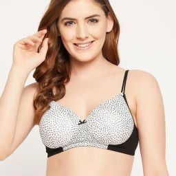 Clovia White & Black Non Wired Padded T-Shirt Bra-image-55