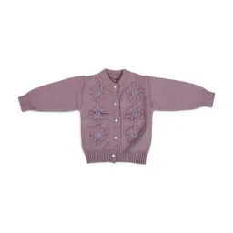 Baby Moo Kids Mauve Applique Full Sleeves Sweater-47