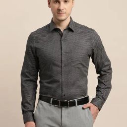 Turtle Black Cotton Slim Fit Printed Shirt-image-26