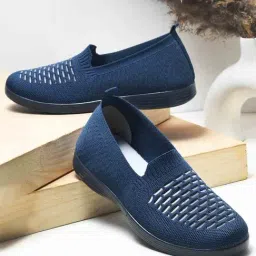 WELCOME Women W-KNIT-28 Dark Blue Slip-Ons-image-75