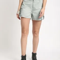 Bene Kleed Grey Cotton Regular Fit Cargo Shorts-image-72