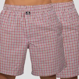 VIP Maroon Relaxed Fit Check Boxers - Pack of 2-image-88