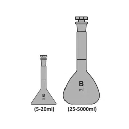 RELIGLAS 5 L Amber Interchangeable Stopper Volumetric Flask Accuracy Class B, 01.086.27 image 2