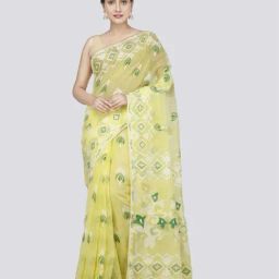 Pinkloom Yellow Cotton Woven Saree-picture-46