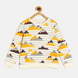 MINIKLUB Kids White Printed Full Sleeves Sweater-image-106