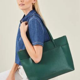 Accessorize London Green Solid Tote Handbag-17