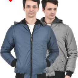 Lawman Pg3 Navy & Grey Regular Fit Reversible Jacket-image-42