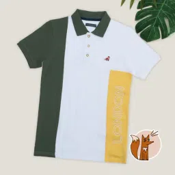 Pantaloons Junior Boys Bright White Cotton Color Block Polos-picture-16