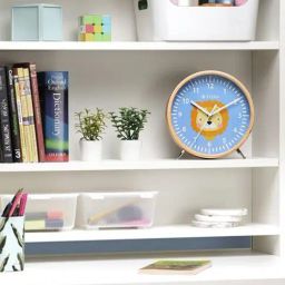 Titan Wooden Shelf Clock for Kids with a Lion Cartoon Print on Dial-46