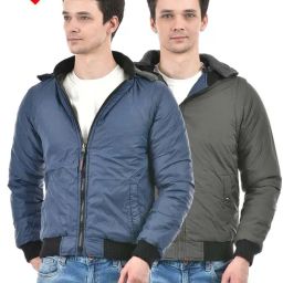 Lawman Pg3 Navy & Olive Regular Fit Reversible Jacket-image-36