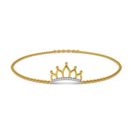 Kisna Diamond & Gold Jewellery Crown 14k Gold & Diamond Bracelet for Women-picture-19