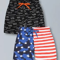 Plum Tree Multi Cotton Regular Fit Shorts - Pack of 2-picture-11
