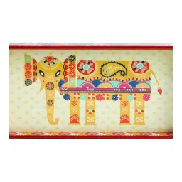 Chumbak A Trunkloads of Love Multicolor MDF Serving Tray - Set of 1 image 2