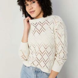 Fame Forever by Lifestyle White Self Pattern Sweater-24