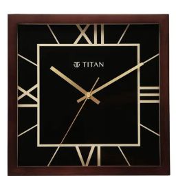Titan Black & Timber Wooden Wall Clock-image-91