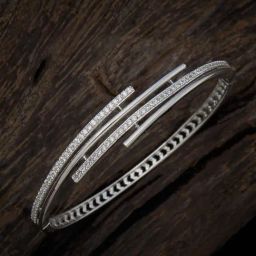 Kushal's Fashion Jewellery Rhodium White Kada for Women-picture-35