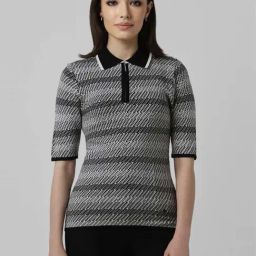 Van Heusen Grey Self Pattern Top-image-17