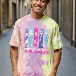 Bewakoof Multicolor Tie-Dye Relaxed Fit T-Shirt-picture-30