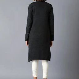 W Grey Self Pattern Cardigan image 2