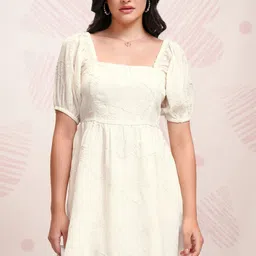 ESPYR By Tokyo Talkies Embroidered Puff Sleeve Fit & Flare Mini Dress-image-68