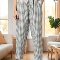 Kryptic Pack Of 2 Checked Pure Cotton Mid-Rise Lounge Pants-image-78