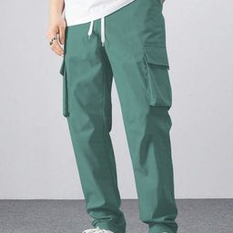 Moda Rapido Men Sea Green Solid Cargo Track Pant-picture-1