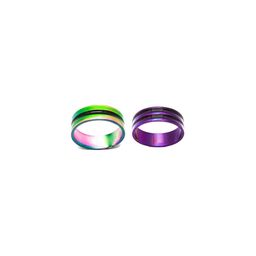 Dynamic Retail Global Set of 2 Rings for Men & Women, Green-Purple Alloy Ring ()-42