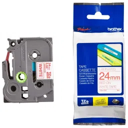BROTHER Tape, Red On White, 24Mm W, 8M L, TZE-252-16