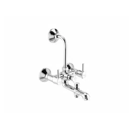 CERA Ripple Quarter Turn Three Lever Wall Mount Wall Mixer with Bend Pipe, F1017403-46
